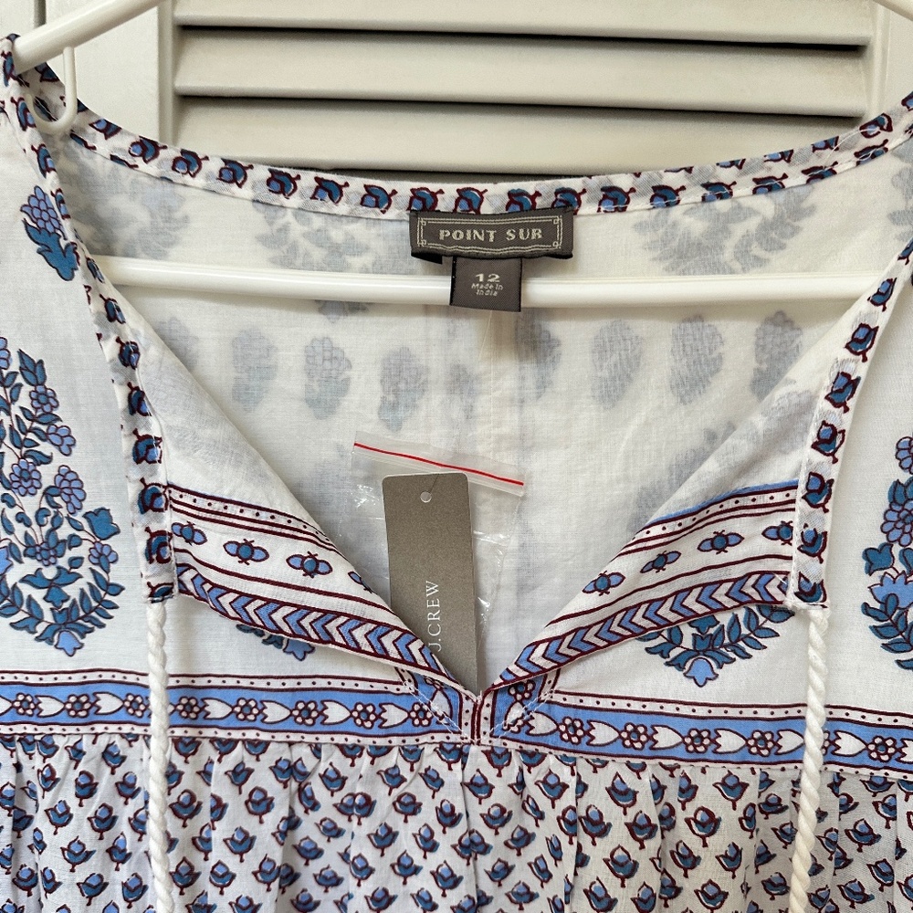 J. Crew Point Sur Boho 100% Cotton Top Long Sleeve Size 12 - Picture 3 of 14